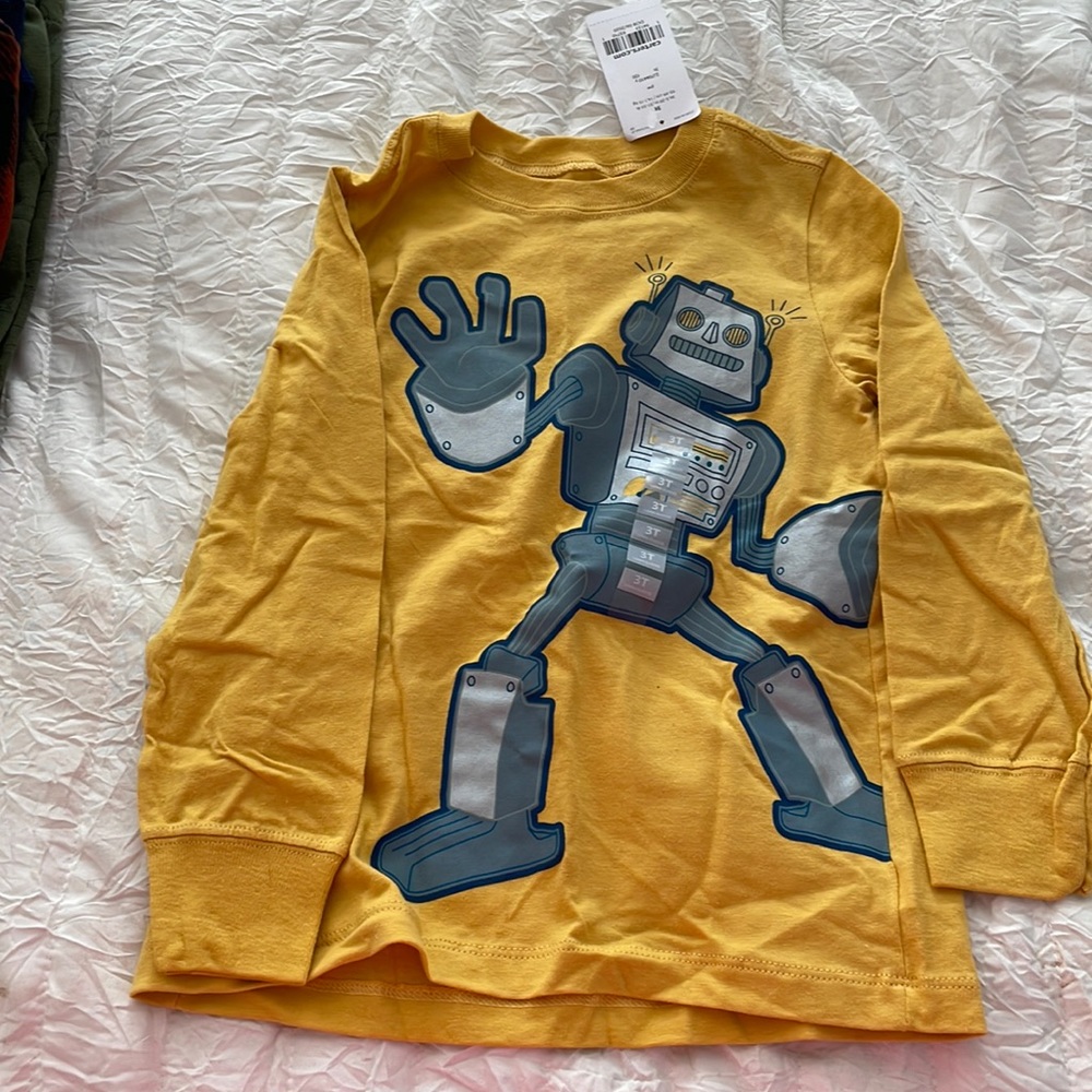 Carters long sleeve shirt with robot design, size 3T